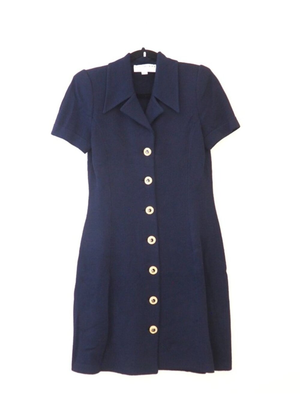 Vintage St. John Collection by Marie Gray Navy Blue Short Sleeve Dress - Picture 1 of 7